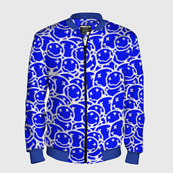 Бомбер мужской Nirvana logo blue, цвет: 3D-синий
