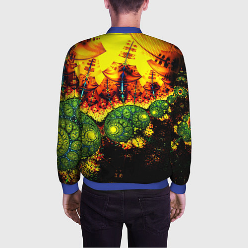 Мужской бомбер Абстракция осколки / 3D-Синий – фото 4