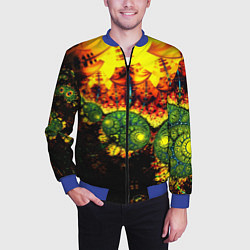Бомбер мужской Абстракция осколки, цвет: 3D-синий — фото 2