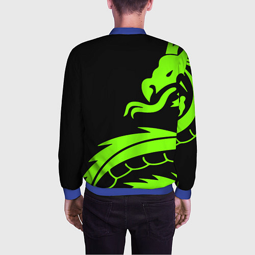 Мужской бомбер Квейк кислотный дракон лого / 3D-Синий – фото 4