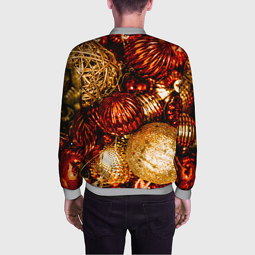 Мужской бомбер Новогоднее ёлочное украшение / 3D-Меланж – фото 4
