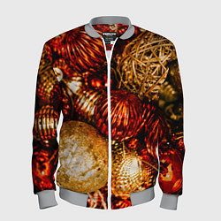 Бомбер мужской Новогоднее ёлочное украшение, цвет: 3D-меланж