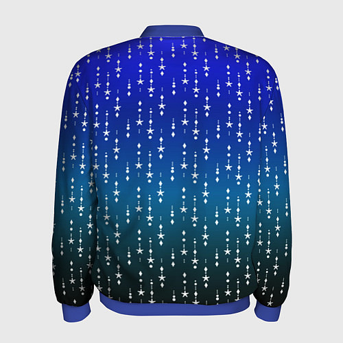 Мужской бомбер Градиент сине-зелёный со звёздочками / 3D-Синий – фото 2