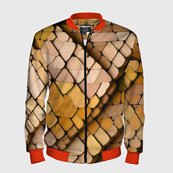 Бомбер мужской Жёлтые рельефные плитки, цвет: 3D-красный