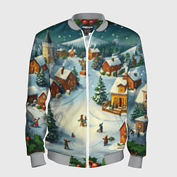 Бомбер мужской Каникулы нового года, цвет: 3D-меланж