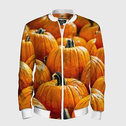 Бомбер мужской Много тыкв, цвет: 3D-белый