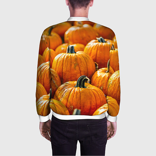 Мужской бомбер Много тыкв / 3D-Белый – фото 4