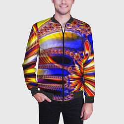 Бомбер мужской Психоделика стекло, цвет: 3D-черный — фото 2