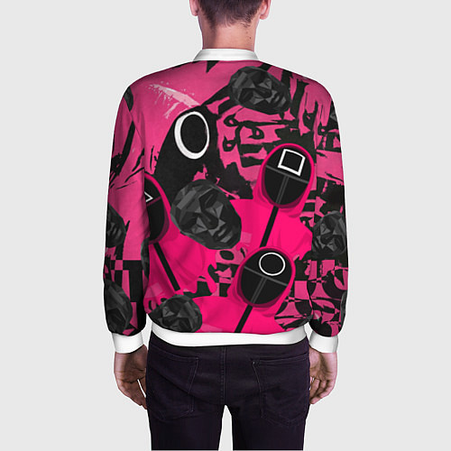Мужской бомбер Игра в кальмара маска распорядителя и стражи / 3D-Белый – фото 4