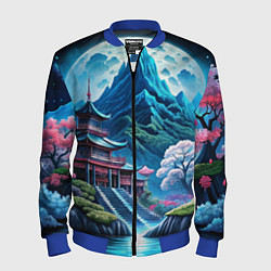 Мужской бомбер Пейзаж Японии и горы