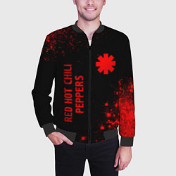Бомбер мужской Red Hot Chili Peppers - red gradient вертикально, цвет: 3D-черный — фото 2