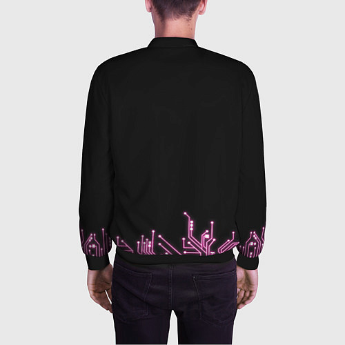 Мужской бомбер Киберсердце / 3D-Черный – фото 4