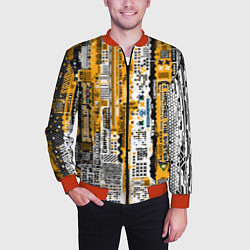 Бомбер мужской Cyberpunk pattern yellow, цвет: 3D-красный — фото 2