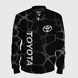 Бомбер мужской Toyota - монохромный аква, цвет: 3D-черный