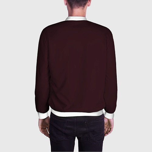 Мужской бомбер Бордовый / 3D-Белый – фото 4