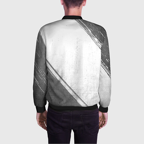 Мужской бомбер Behemoth - white gradient вертикально / 3D-Черный – фото 4