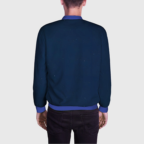 Мужской бомбер Волки в ночи / 3D-Синий – фото 4