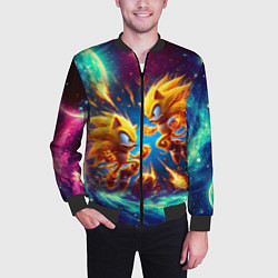 Бомбер мужской Битва Соника и Шэдоу в космосе в фильме, цвет: 3D-черный — фото 2