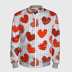 Бомбер мужской Сердца на бумаге, цвет: 3D-меланж