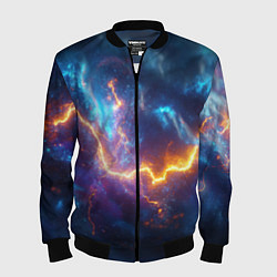 Бомбер мужской Космическая молния текстура, цвет: 3D-черный