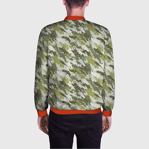 Мужской бомбер Пиксельный камуфляж / 3D-Красный – фото 4