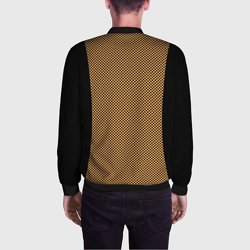 Мужской бомбер Чёрный с коричневым в горошек / 3D-Черный – фото 4