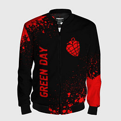 Бомбер мужской Green Day - red gradient вертикально, цвет: 3D-черный