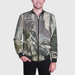 Бомбер мужской Отпечаток силуета, цвет: 3D-черный — фото 2