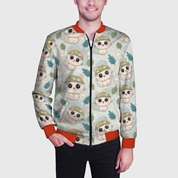 Бомбер мужской Кошачий камуфляж каваи, цвет: 3D-красный — фото 2