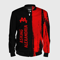 Бомбер мужской Asking Alexandria - red gradient по-вертикали, цвет: 3D-черный