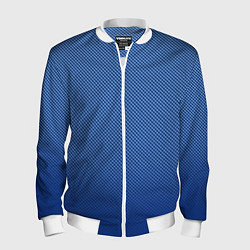 Бомбер мужской Сине-голубой текстурированный градиент, цвет: 3D-белый