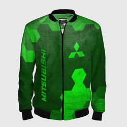 Бомбер мужской Mitsubishi - green gradient вертикально, цвет: 3D-черный
