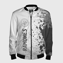 Бомбер мужской Ramones - white gradient по-вертикали, цвет: 3D-черный
