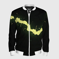 Бомбер мужской Желтая трещина на черном, цвет: 3D-белый