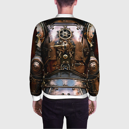 Мужской бомбер Рыцарские доспехи фэнтези Стимпанк / 3D-Белый – фото 4