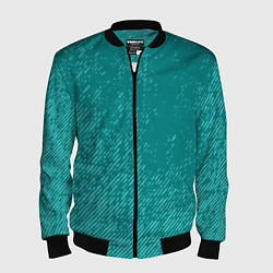 Бомбер мужской Джинс с потертостями-зеленый, цвет: 3D-черный