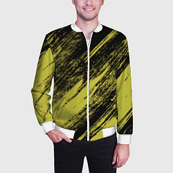 Бомбер мужской The color is black and yellow, цвет: 3D-белый — фото 2
