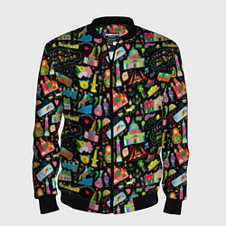 Бомбер мужской Путешествие в Санкт-Петербург, цвет: 3D-черный