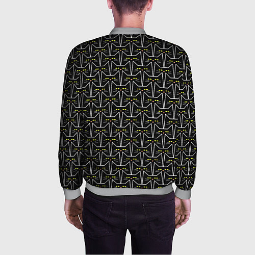 Мужской бомбер Паттерн черные котики / 3D-Меланж – фото 4