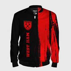 Бомбер мужской West Ham - red gradient по-вертикали, цвет: 3D-черный