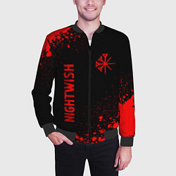 Бомбер мужской Nightwish - red gradient вертикально, цвет: 3D-черный — фото 2