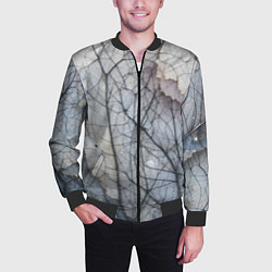 Бомбер мужской Прожилки листьев, цвет: 3D-черный — фото 2