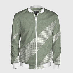 Бомбер мужской Светлый серо-зелёный абстрактный, цвет: 3D-белый