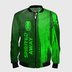 Бомбер мужской Spirited Away - green gradient по-вертикали, цвет: 3D-черный