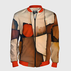 Бомбер мужской Фрагментированная композиция, цвет: 3D-красный