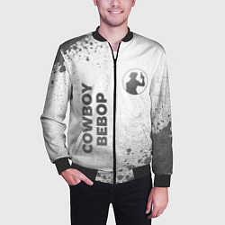 Бомбер мужской Cowboy Bebop - white gradient вертикально, цвет: 3D-черный — фото 2
