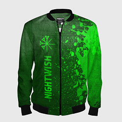 Бомбер мужской Nightwish - green gradient по-вертикали, цвет: 3D-черный