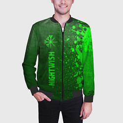 Бомбер мужской Nightwish - green gradient по-вертикали, цвет: 3D-черный — фото 2