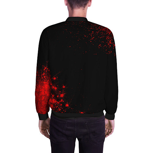 Мужской бомбер Inter - red gradient вертикально / 3D-Черный – фото 4