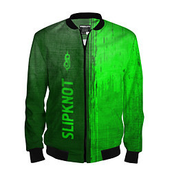 Бомбер мужской Slipknot - green gradient по-вертикали, цвет: 3D-черный